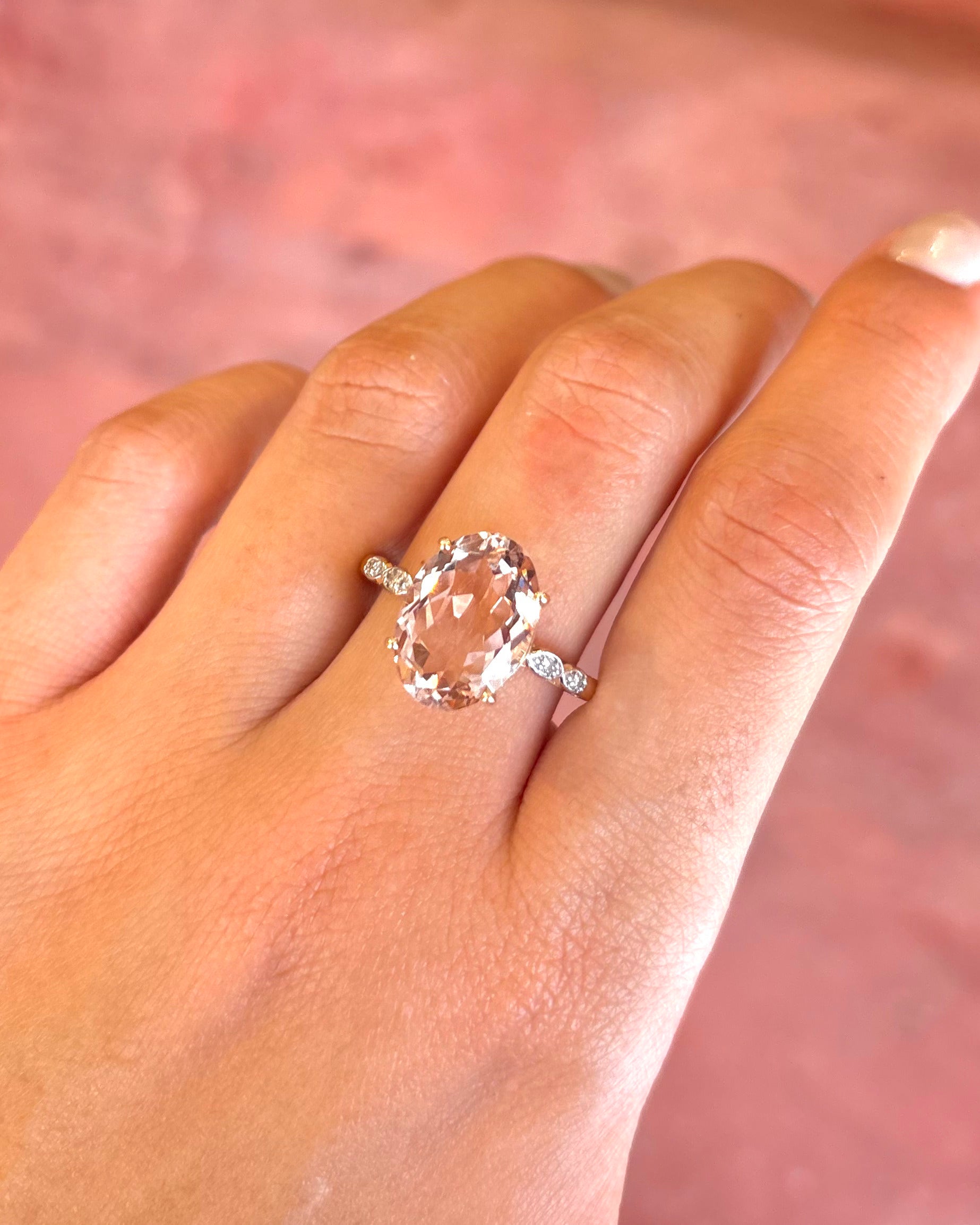 Lilia 4.95-carat Morganite &amp; Diamond Trilogy Ring