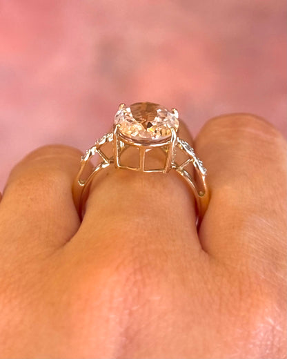 Lilia 4.95-carat Morganite &amp; Diamond Trilogy Ring