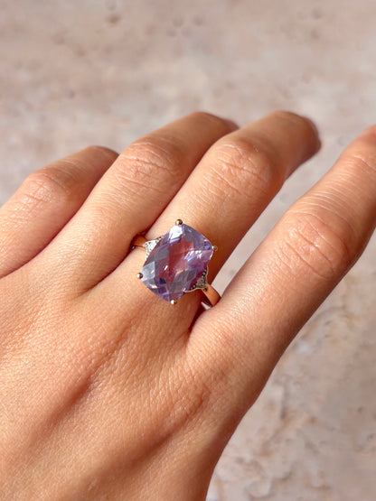 Anillo Cóctel Amatista 5.52 quilates y Diamantes "Virginie"