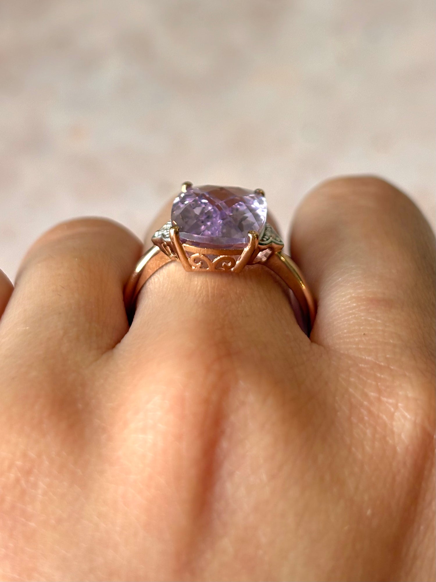 Anillo Cóctel Amatista 5.52 quilates y Diamantes "Virginie"