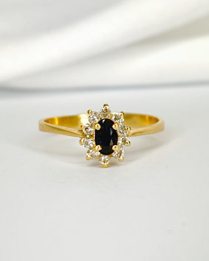 Anillo Marguerite Zafiro y 10 Diamantes "Alienor"