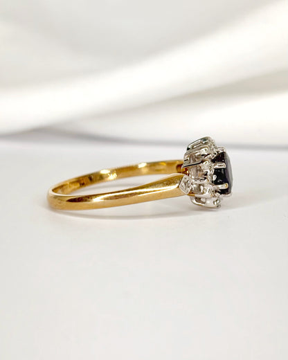 Anillo Marguerite Zafiro 0,50 quilates y diamantes "Raphaelle"