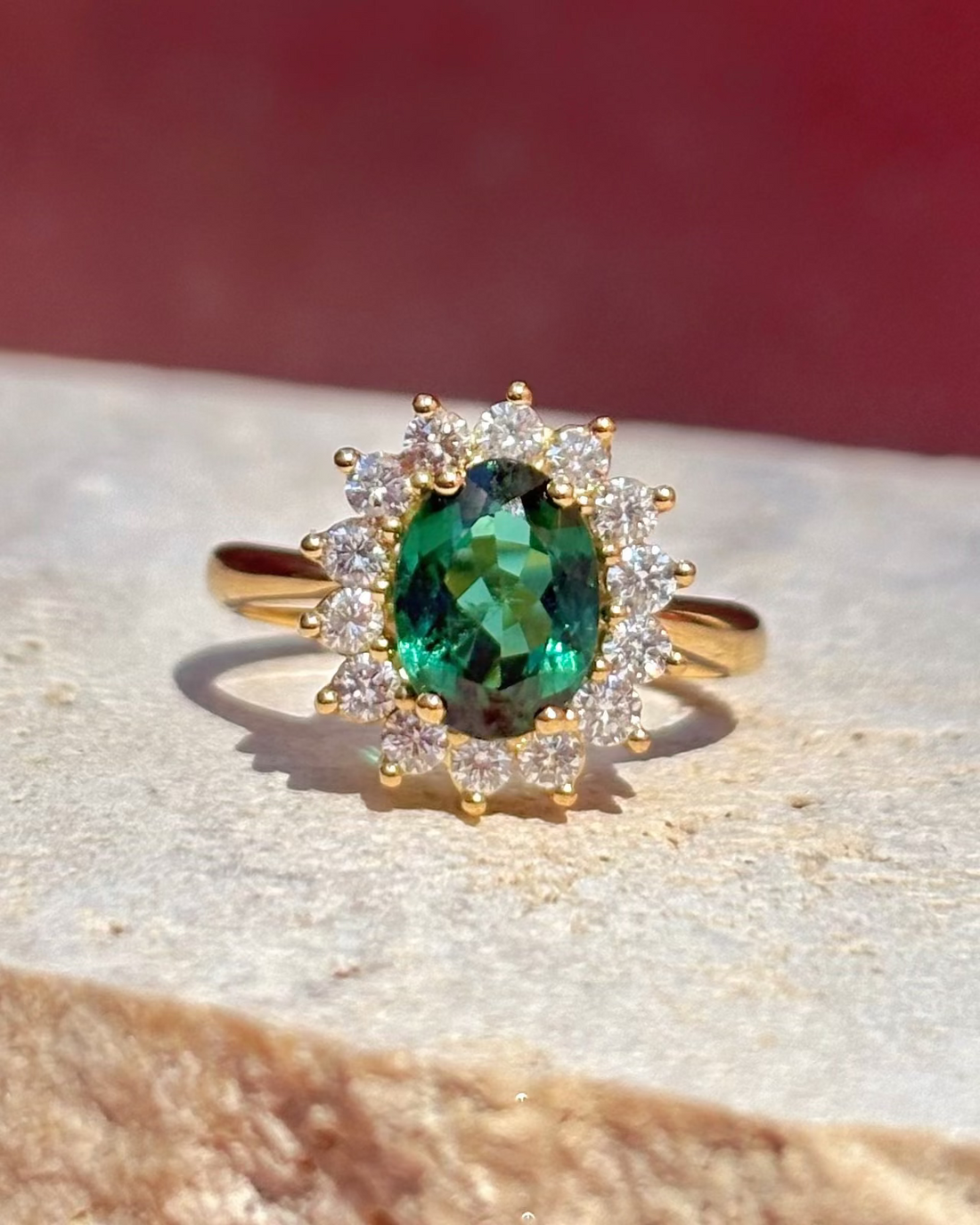 Bague Marguerite Tourmaline 1.90 carat &amp; Diamants 0.70 carat 5,26g "Manuella"