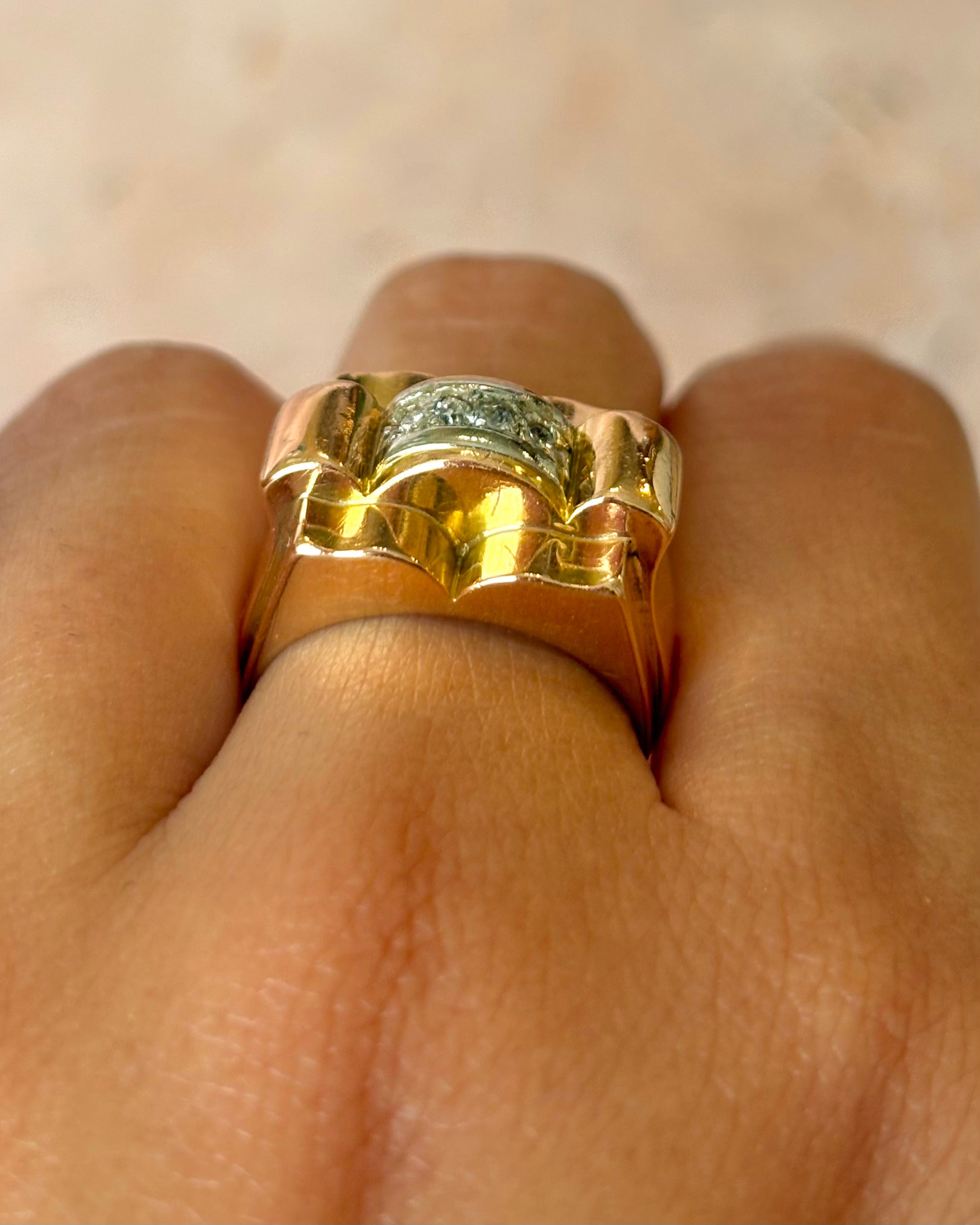 Bague Tank Diamants &amp; Or 18 carats 7.66g "Billie"