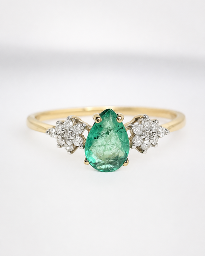 Bague Trilogie Émeraude 0.51 carat &amp; Diamants "Pénélope"