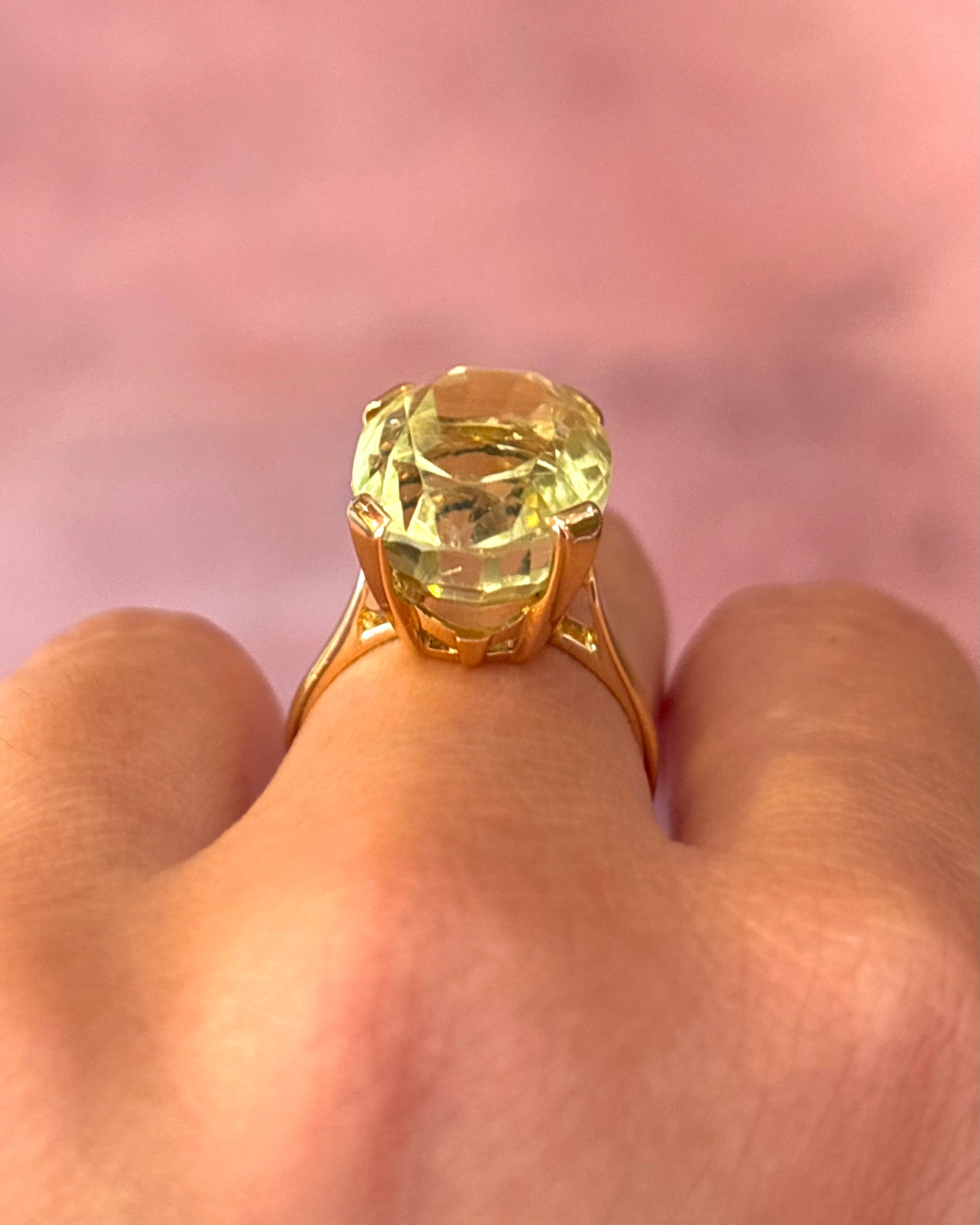 “Lemon Quartz Cocktail Ring, 12.24 carats, 5.81 g, ‘Sandy’”