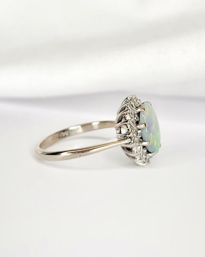 Bague Marguerite Opale 1.17 carat &amp; Diamants "Eve"