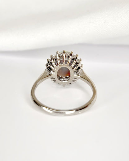 Bague Marguerite Opale 1.17 carat &amp; Diamants "Eve"