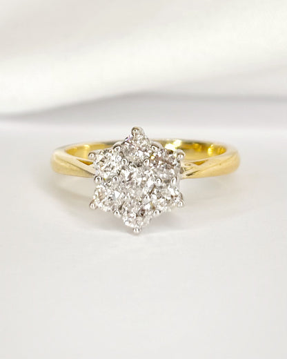 Anillo margarita de diamantes de 0,52 quilates «Ariana»