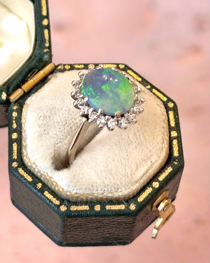 Bague Marguerite Opale 1.17 carat &amp; Diamants "Eve"