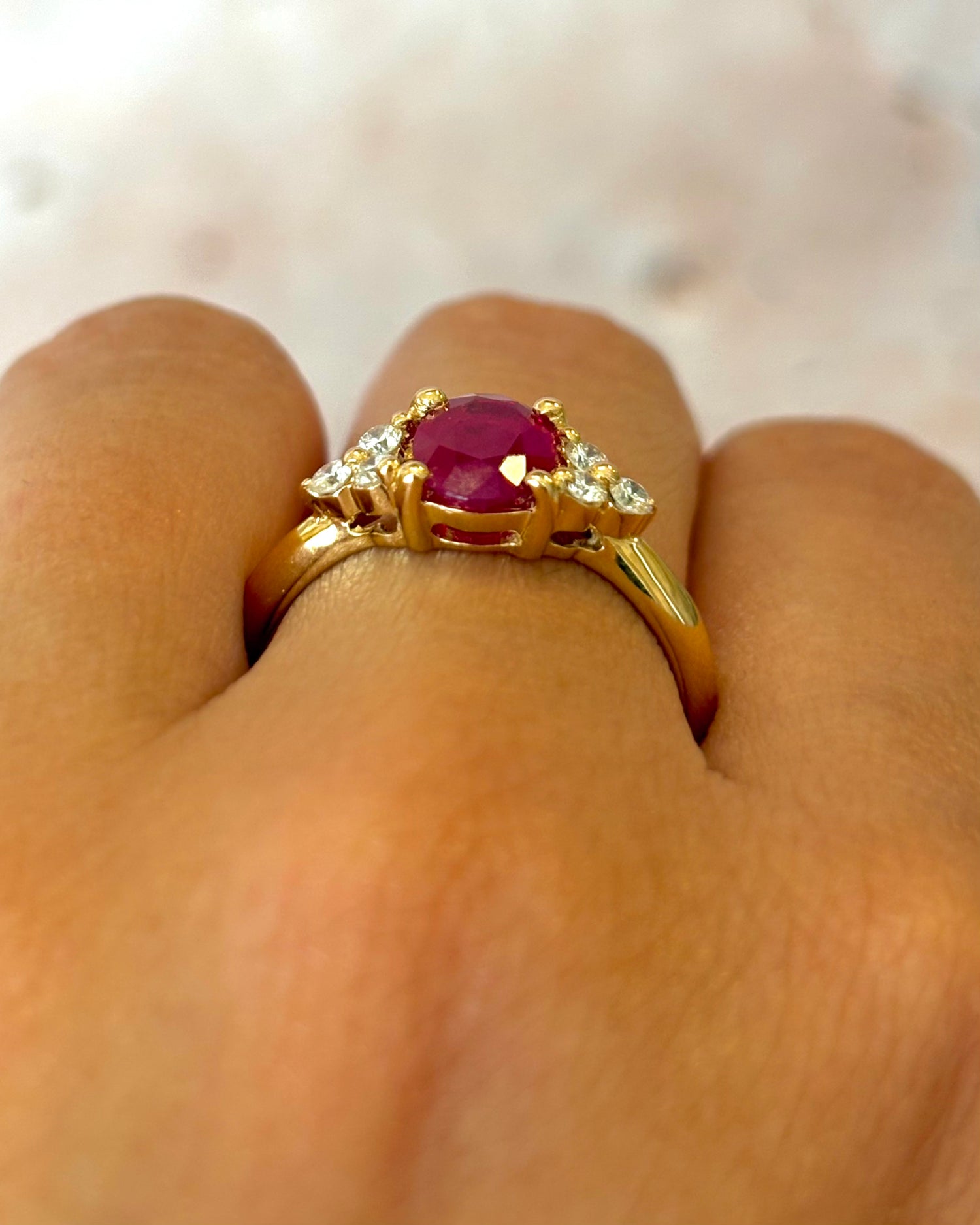 Bague Trilogie Rubis 1.50 carat &amp; Diamants "Julie"