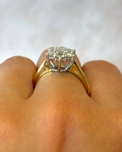 Anillo margarita de diamantes de 0,52 quilates «Ariana»