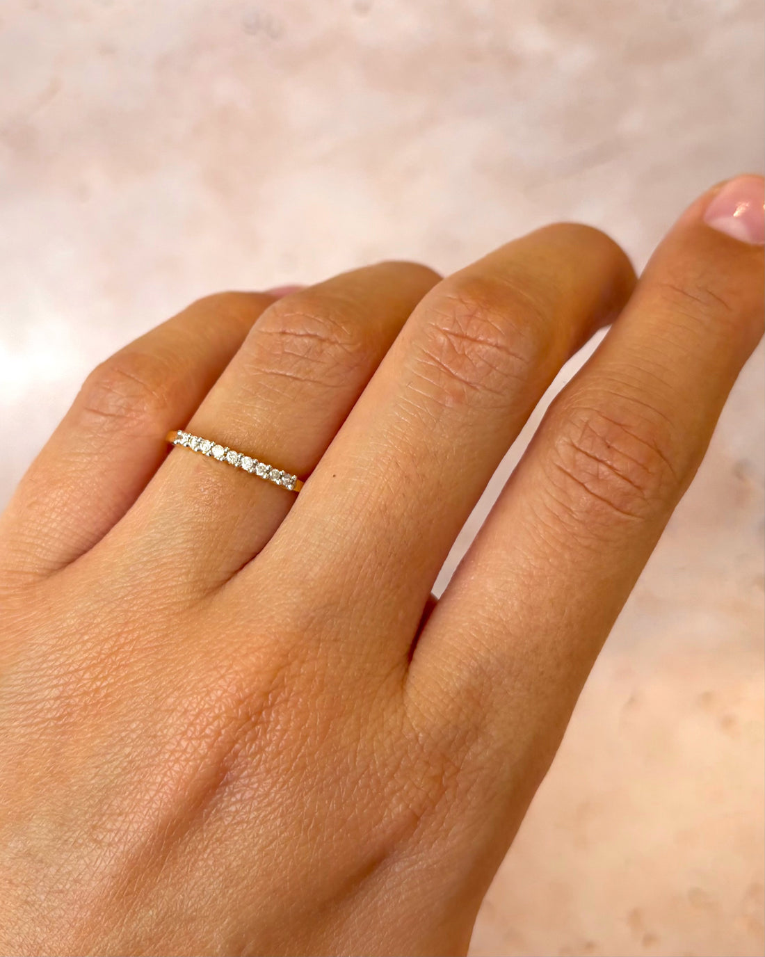 Media alianza con diamantes de 0.2 mm «Madison»