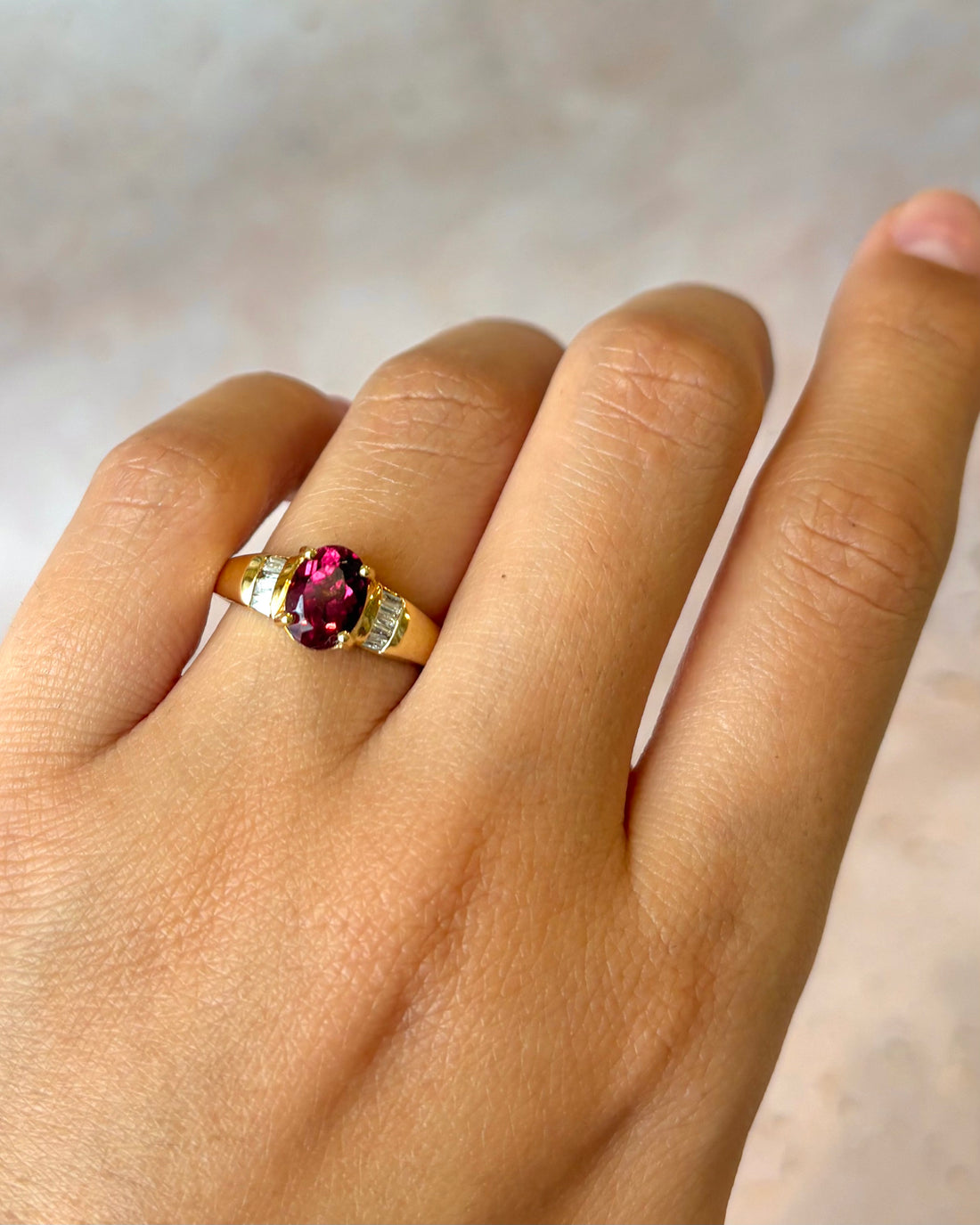 Bague Trilogie Tourmaline 1.50 carat &amp; Diamants "Sonia"