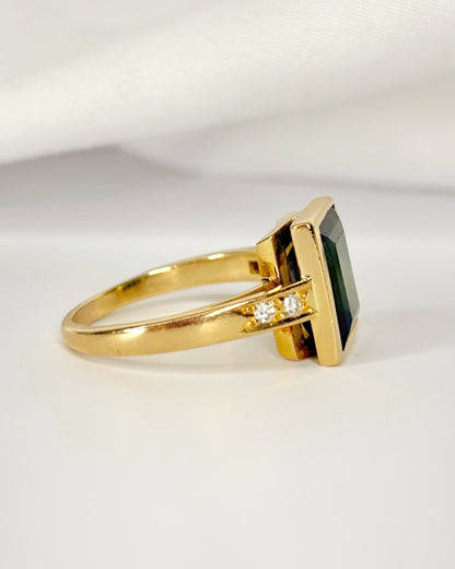 Cocktail Ring Tourmaline 4.05 Carats &amp; Diamonds "Rosalinda"