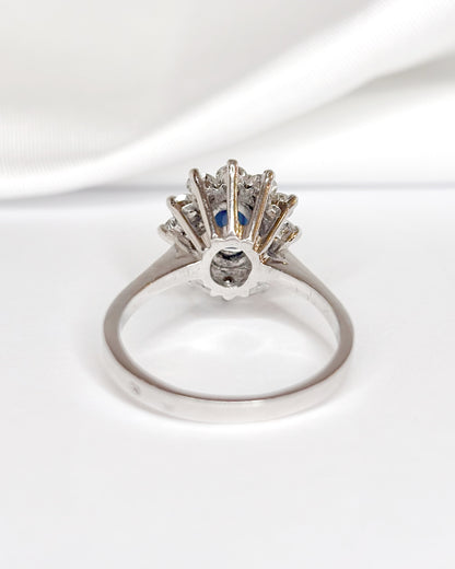 Bague Marguerite Saphir 1.80 carat &amp; Diamants 0.96 carat "Marjorie"