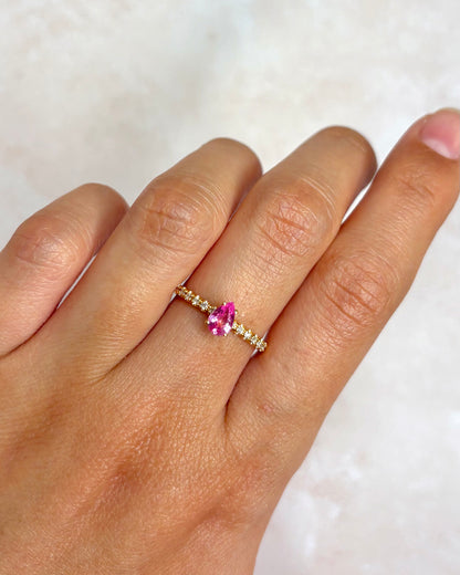 Bague Saphir Rose &amp; Diamants "Victoria" (Copie) - Elliade Paris