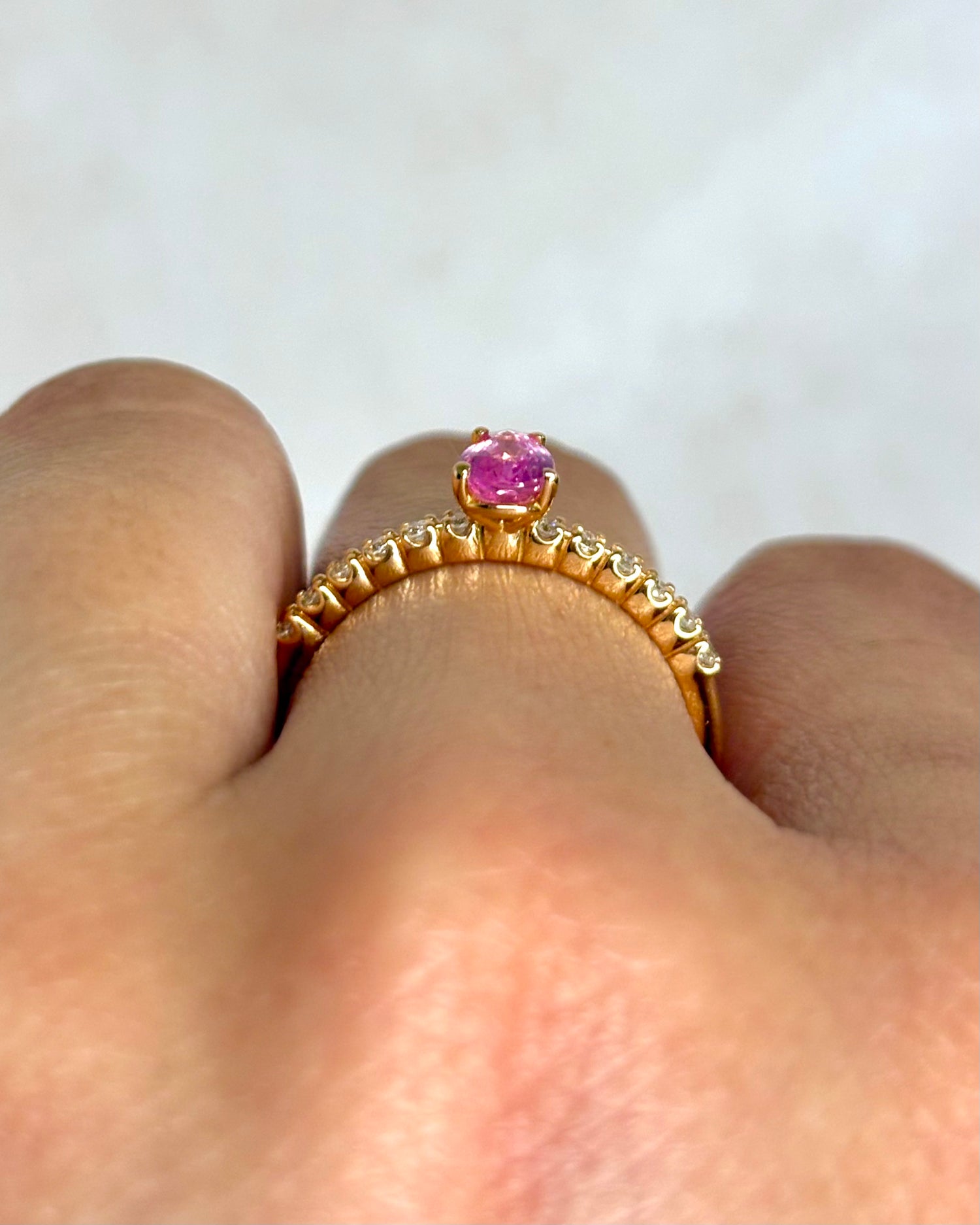 Bague Saphir Rose &amp; Diamants "Victoria" (Copie) - Elliade Paris
