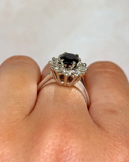 Bague Marguerite Saphir 1.80 carat &amp; Diamants 0.96 carat "Marjorie"