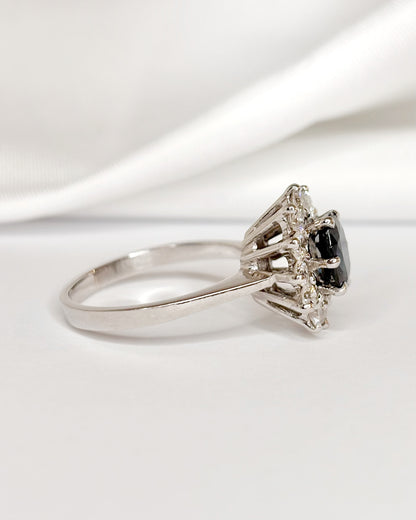 Bague Marguerite Saphir 1.80 carat &amp; Diamants 0.96 carat "Marjorie"