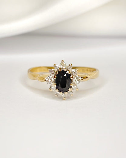 Anillo Marguerite Zafiro 0,70 quilates y diamantes "Huguette"