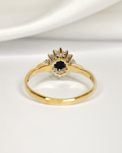 Anillo Marguerite Zafiro 0,70 quilates y diamantes "Huguette"