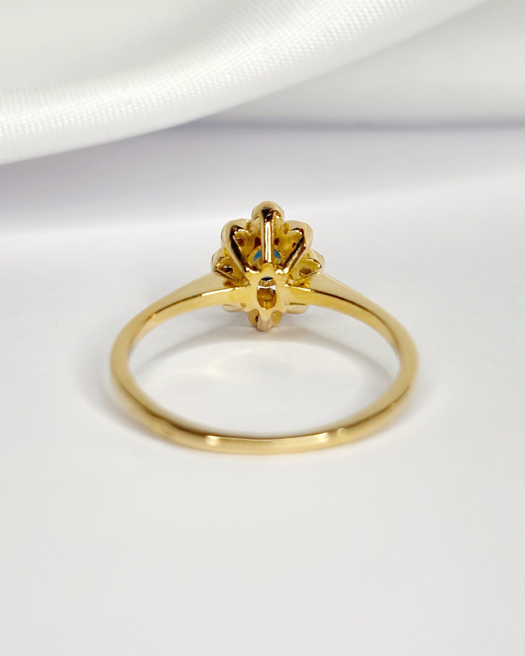 Bague Marguerite Saphir 0.24 carat &amp; Diamants "Solène"