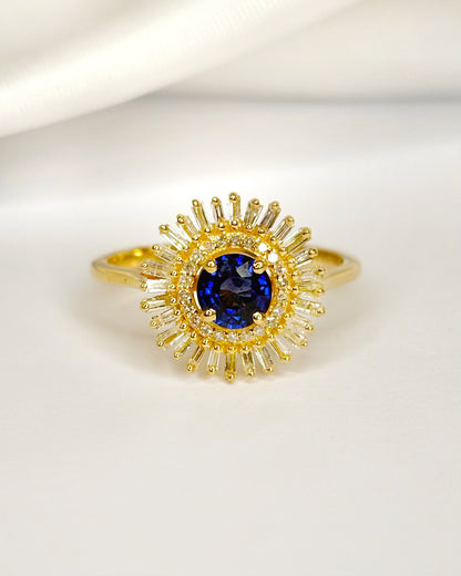 Anillo Marguerite Zafiro 0,57 quilates y Diamantes 0,39 quilates "Elio"