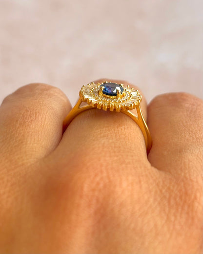Anillo Marguerite Zafiro 0,57 quilates y Diamantes 0,39 quilates "Elio"