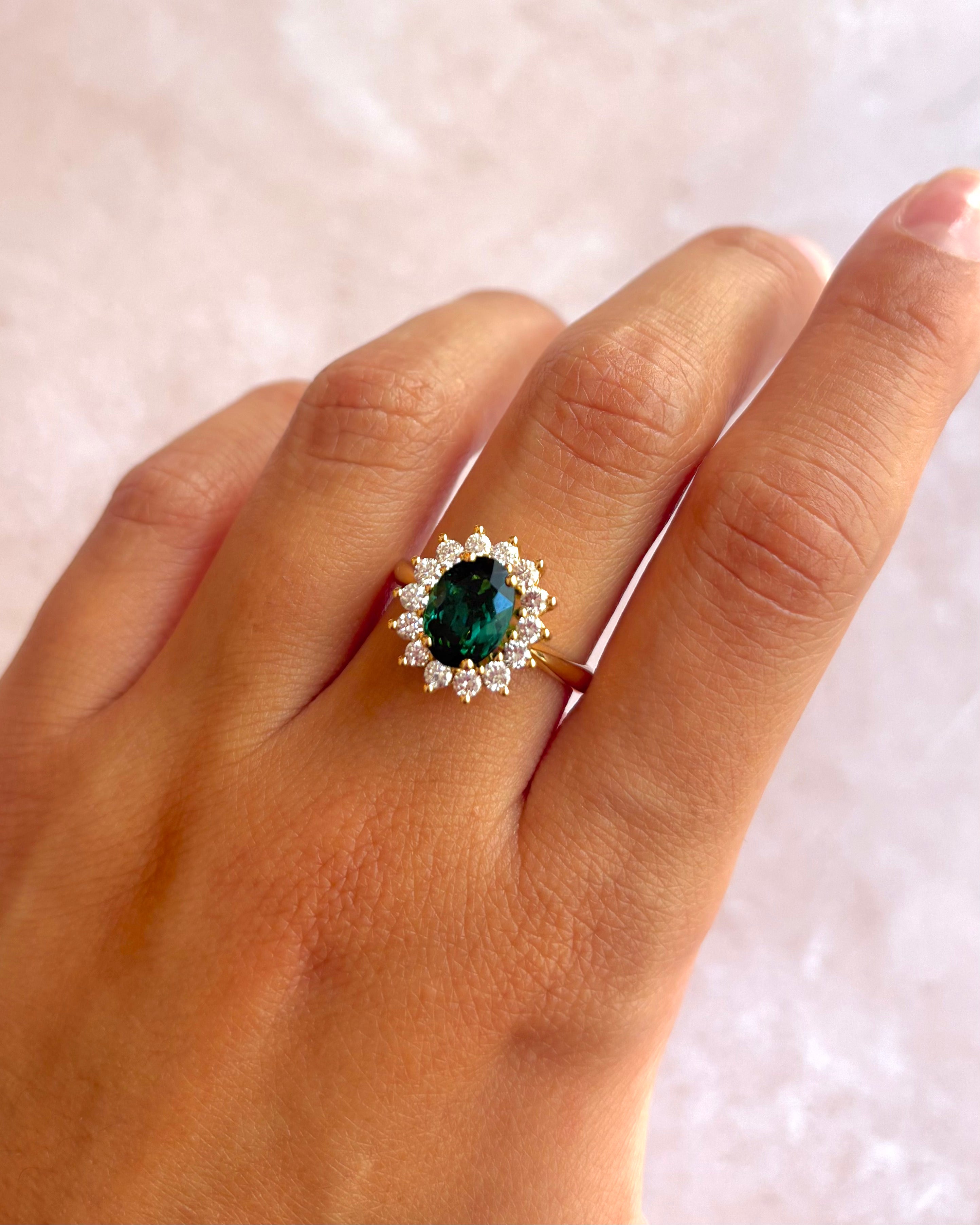 Bague Marguerite Tourmaline 1.90 carat &amp; Diamants 0.70 carat 5,26g "Manuella"