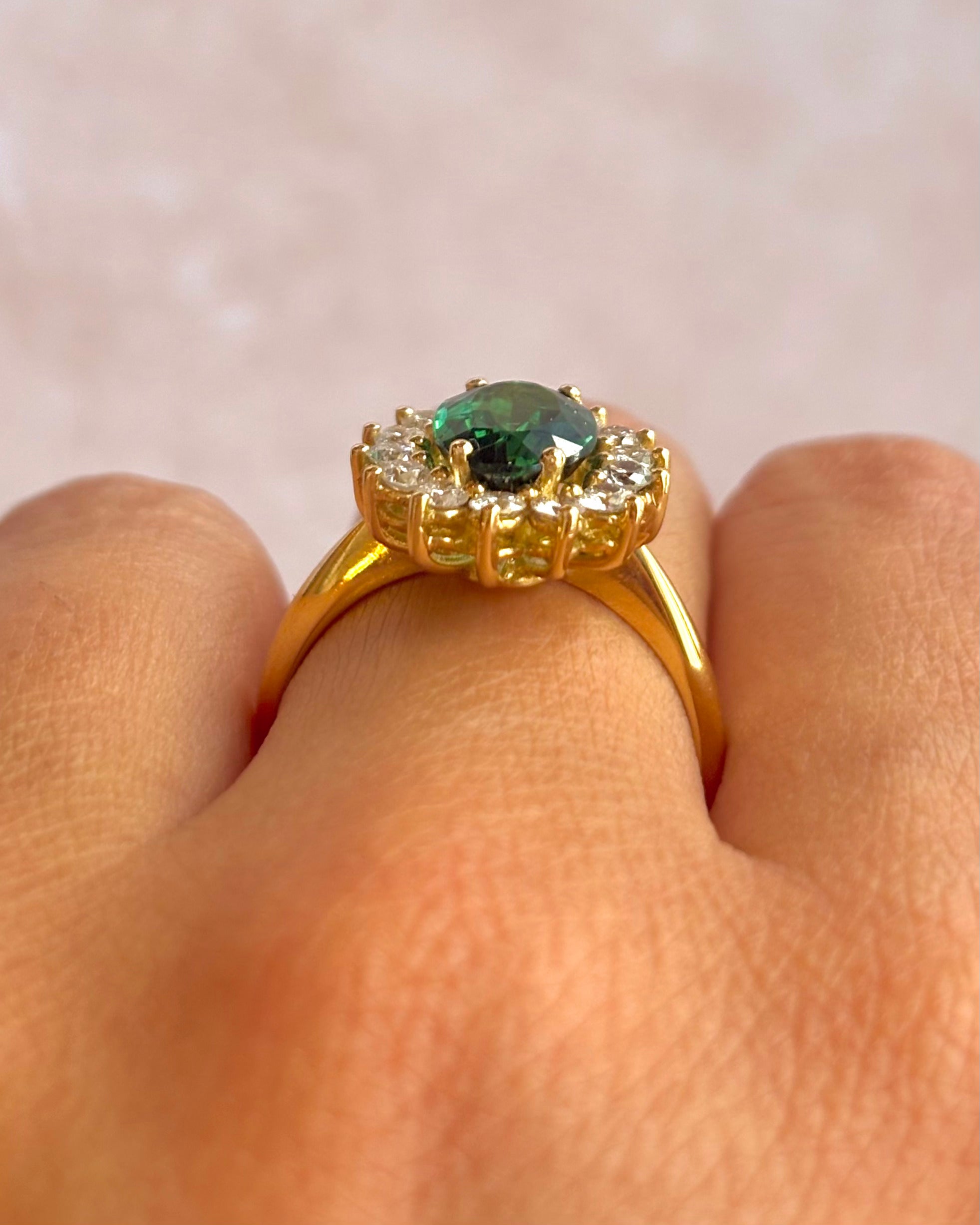 Bague Marguerite Tourmaline 1.90 carat &amp; Diamants 0.70 carat 5,26g "Manuella"
