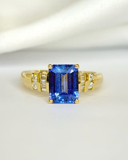 Bague Cocktail Tanzanite 2.86 carats &amp; Diamants "Malika"