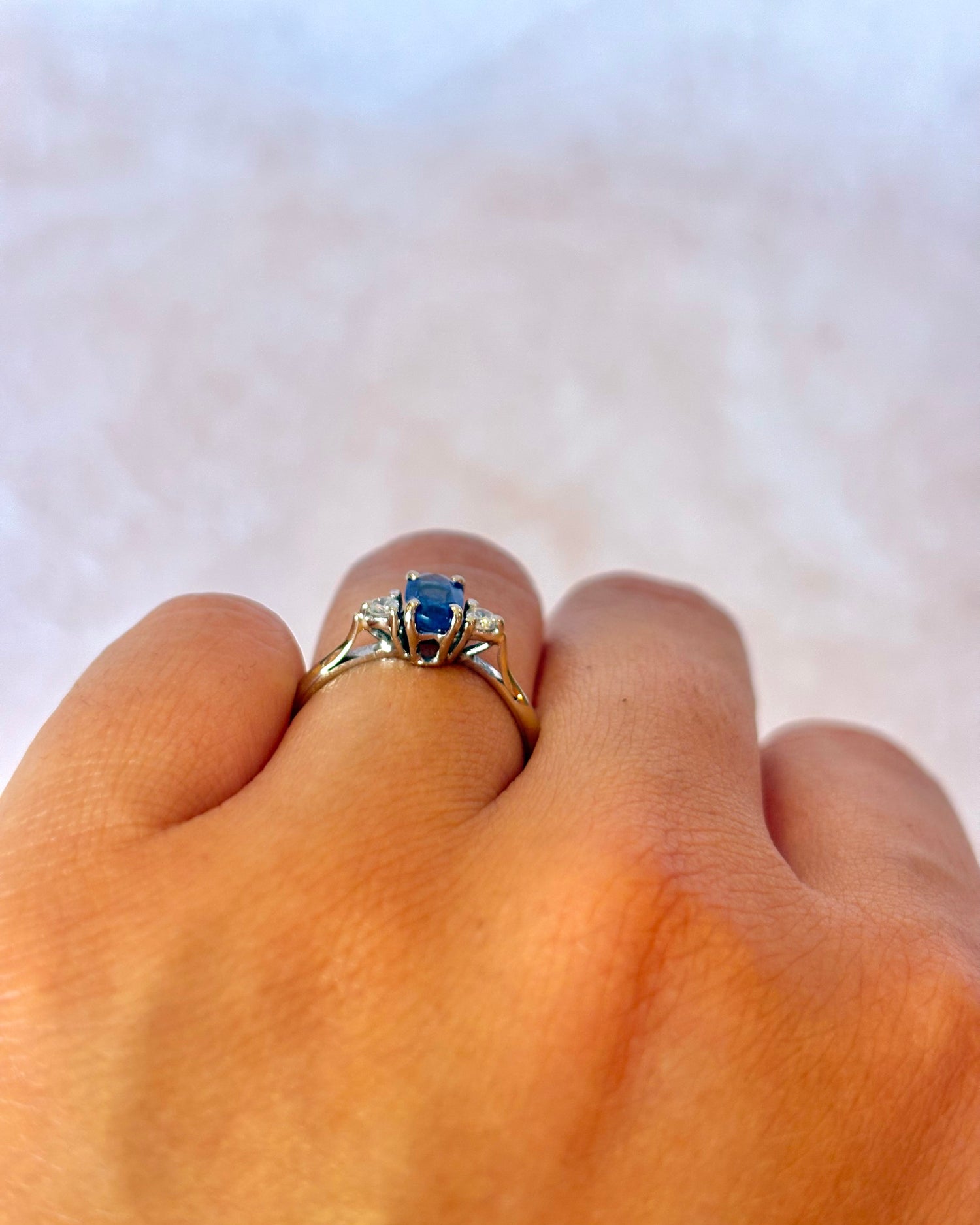 Bague Trilogie Saphir &amp; Diamants "Calisse"