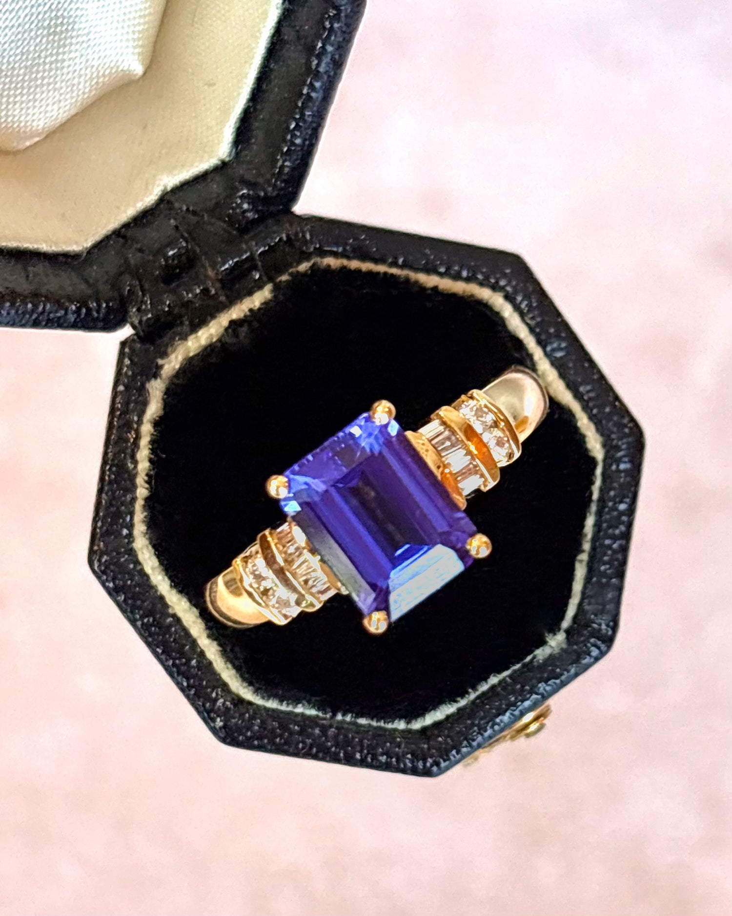 Bague Cocktail Tanzanite 2.86 carats &amp; Diamants "Malika"