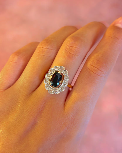 “Nastasia” 1.70-carat Sapphire &amp; 0.43-carat Diamond Marguerite Ring
