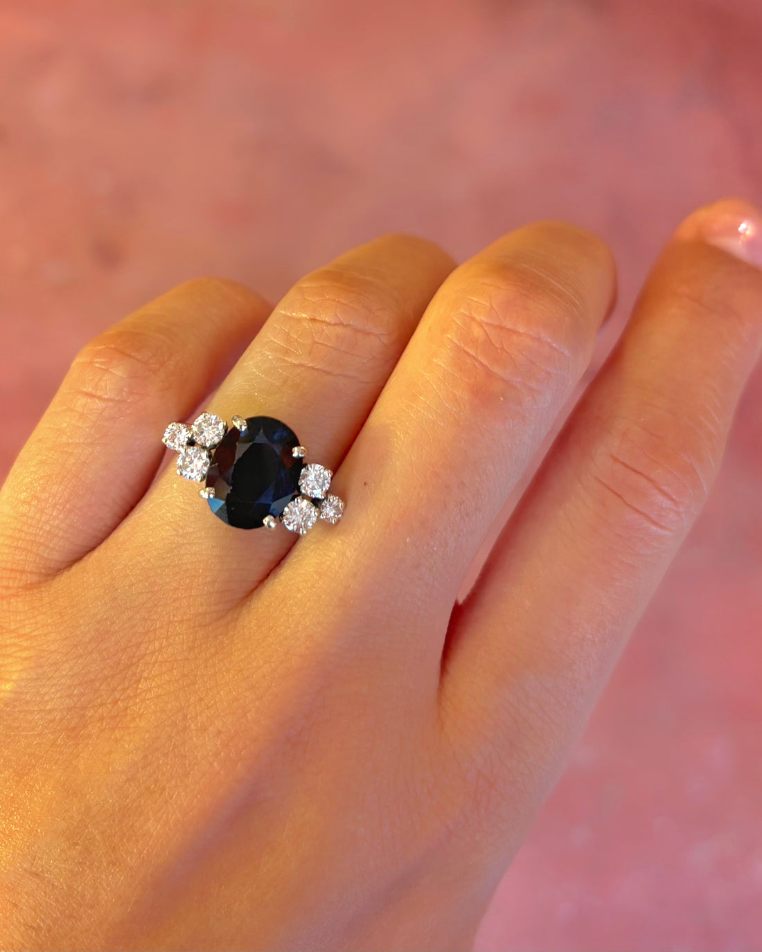 Bague Trilogie Saphir 5.26 carats &amp; Diamants 0.30 carat 4,2g "Célia"