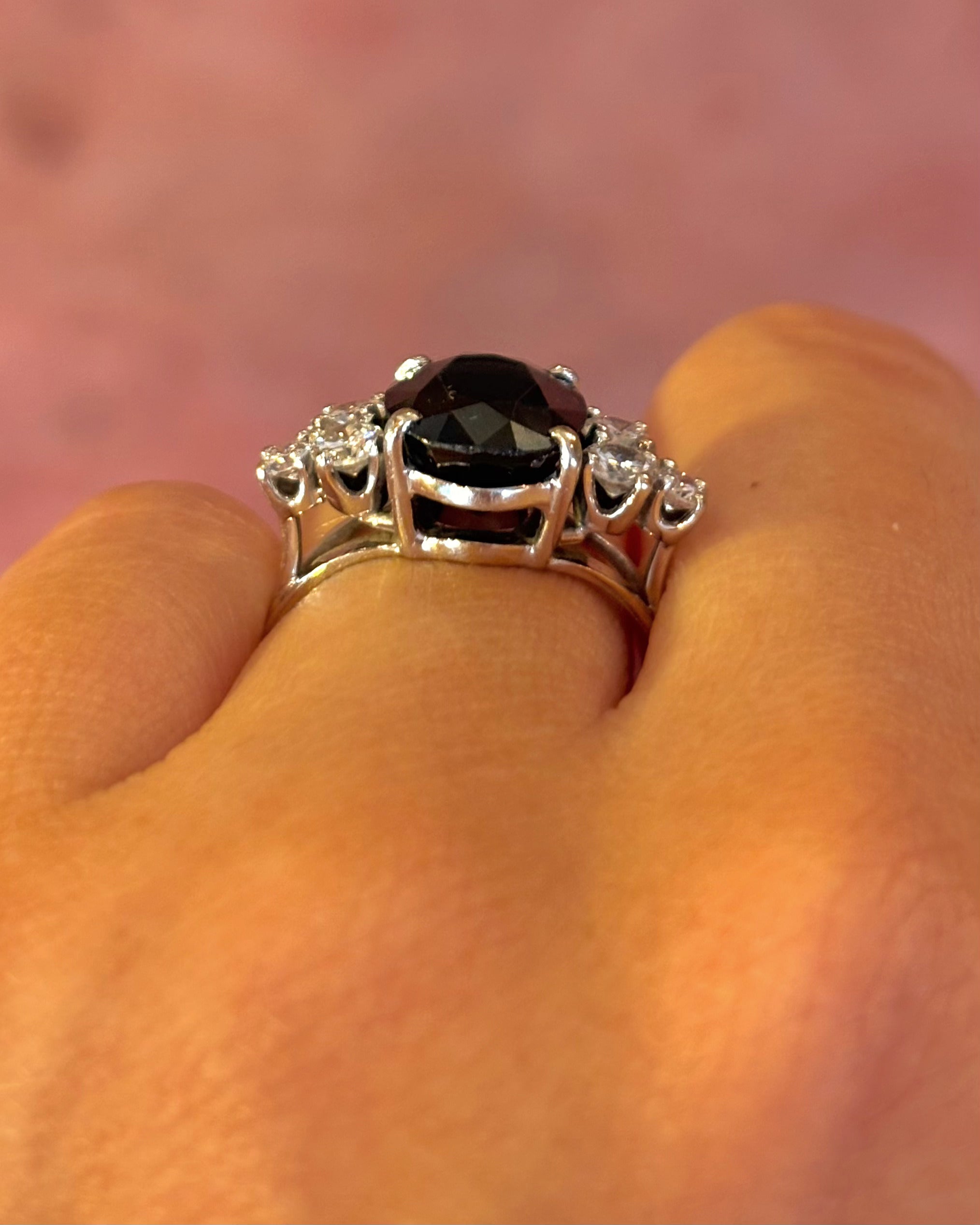 Bague Trilogie Saphir 5.26 carats &amp; Diamants 0.30 carat 4,2g "Célia"