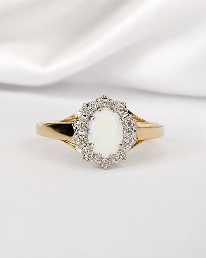 Anillo Margarita de Ópalo y Diamantes «Laura»