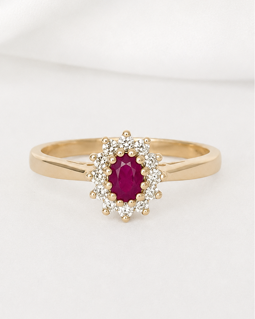 Bague Marguerite Rubis &amp; Diamants "Liane"