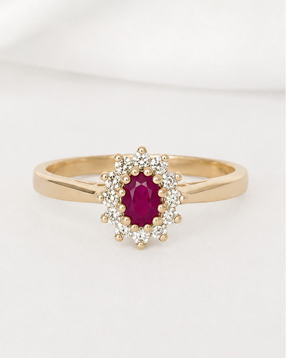 Bague Marguerite Rubis &amp; Diamants "Liane"