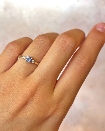 Bague Trilogie Tanzanite &amp; Diamants "Lyana"