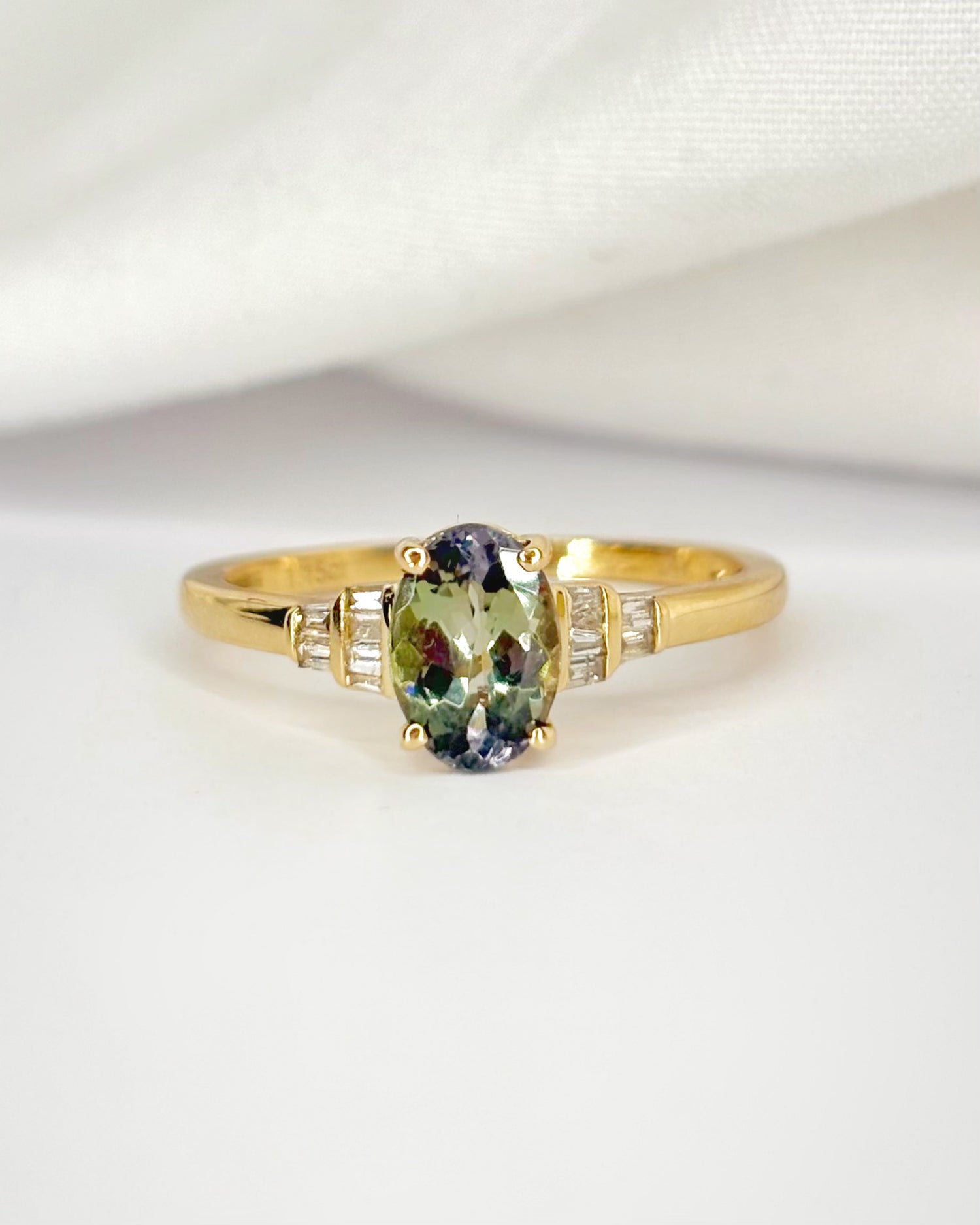 “Tanzanite Trilogy Ring, 1.15 carats &amp; Diamonds, ‘Angelina’”