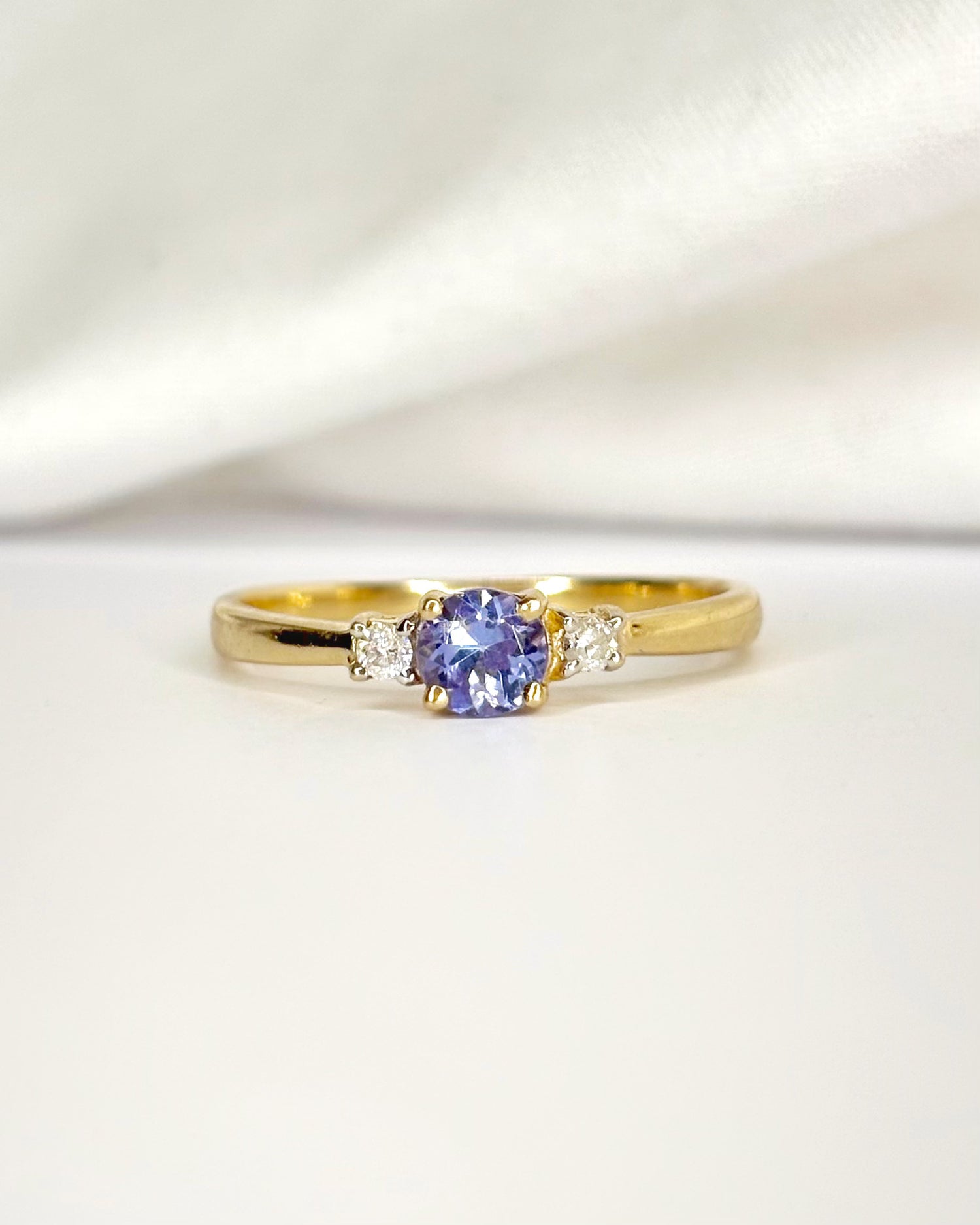 Bague Trilogie Tanzanite &amp; Diamants "Lyana"