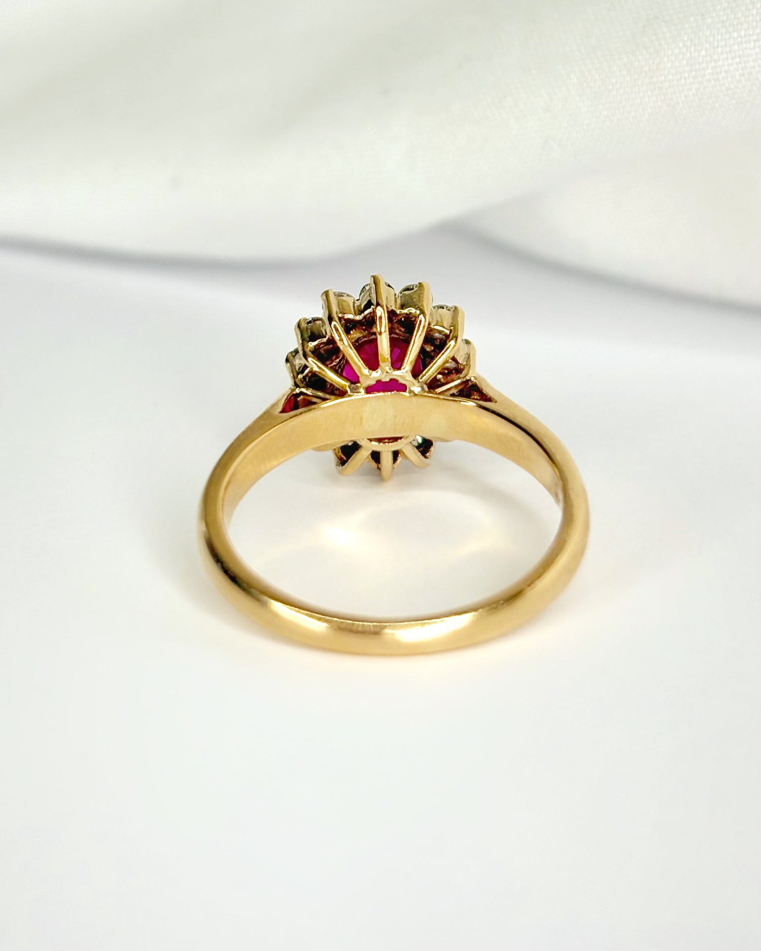 “Synthia” 1-carat Ruby &amp; 0.28-carat Diamond Daisy Ring