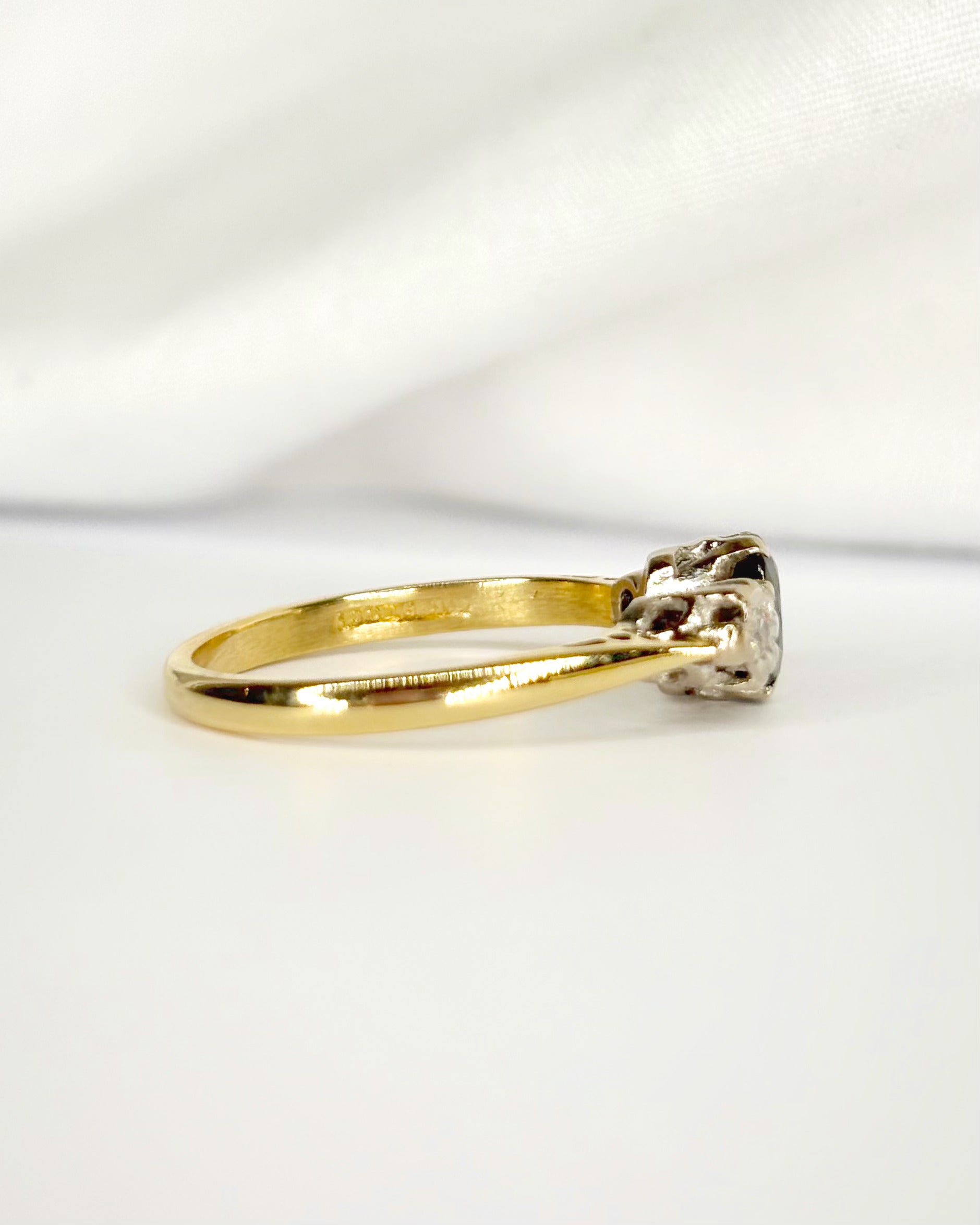 “Rachelle” 0.75-Carat Sapphire &amp; Diamond Trilogy Ring