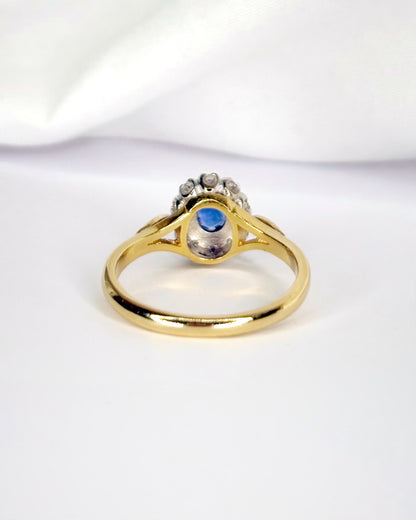 Anillo Margarita de zafiro de 0,50 quilates y diamantes «Valentine»