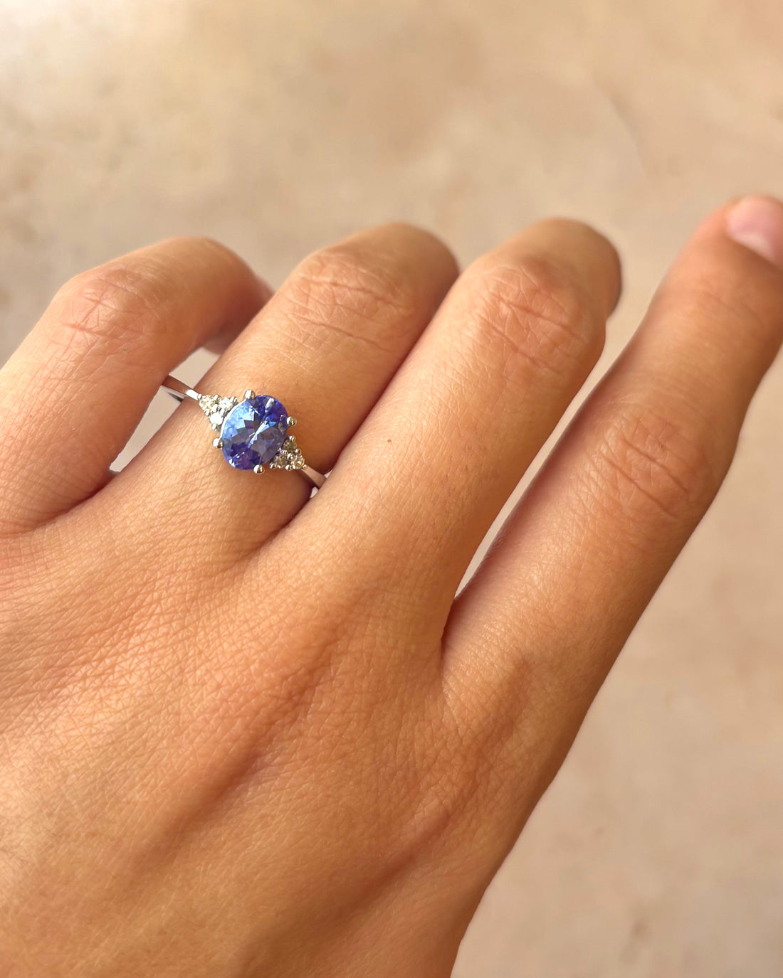 Bague Trilogie Tanzanite 1.20 carat &amp; Diamants "Carolina"