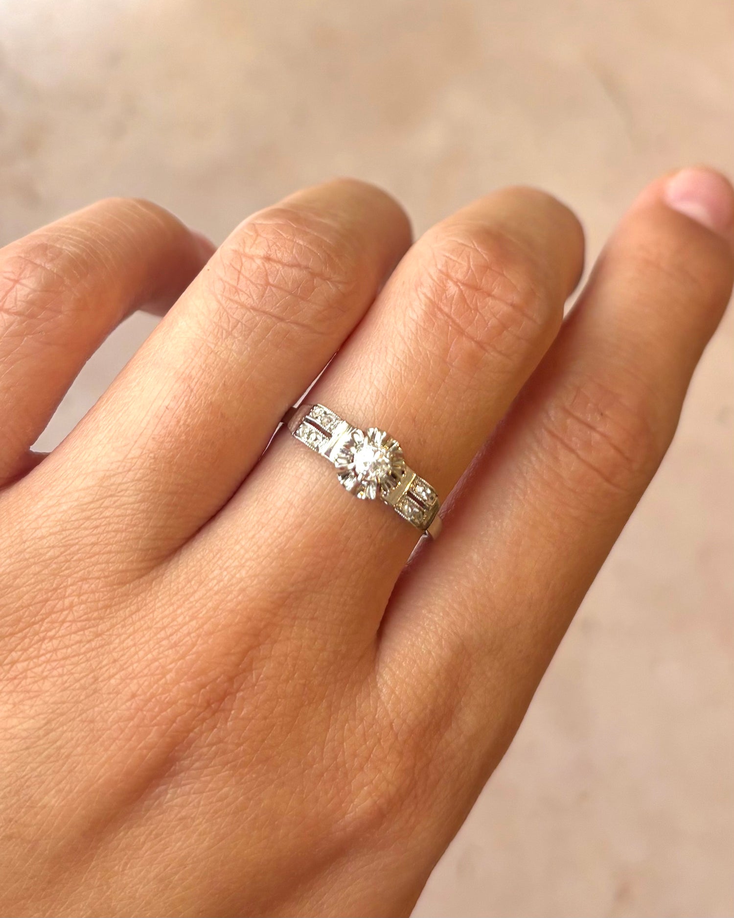 Bague Art-Déco Diamants 0.20 carat "Paulina"