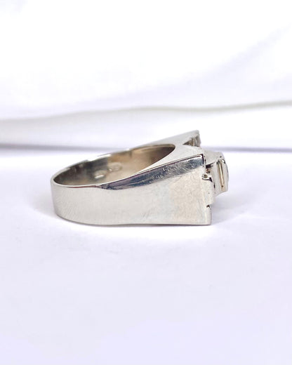 Bague Tank Diamants 0.48 carat &amp; Or 6g "Loeva" - Elliade Paris