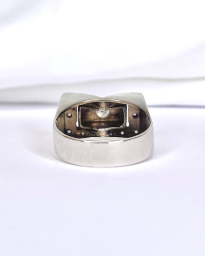 Bague Tank Diamants 0.48 carat &amp; Or 6g "Loeva" - Elliade Paris